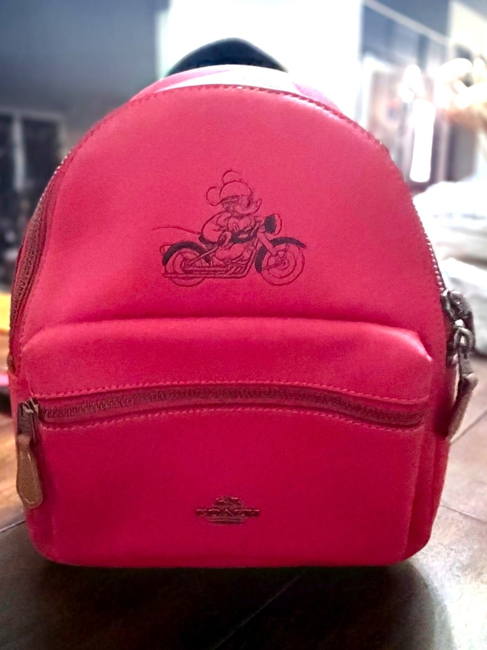 Disney x Coach Mickey Mini Charlie Red Leather Backpack F59837